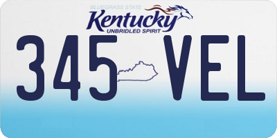 KY license plate 345VEL