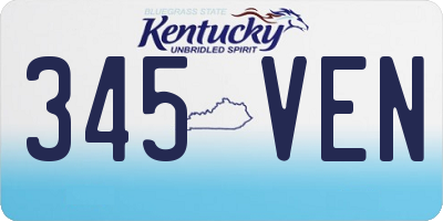 KY license plate 345VEN