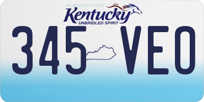 KY license plate 345VEO