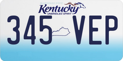 KY license plate 345VEP
