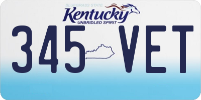 KY license plate 345VET