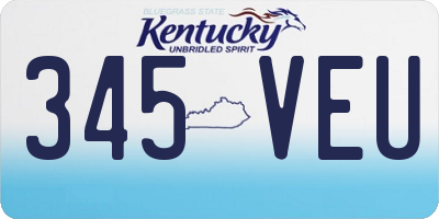KY license plate 345VEU