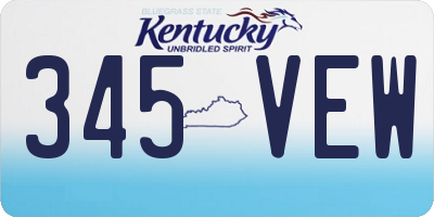 KY license plate 345VEW