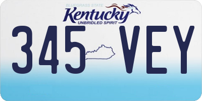 KY license plate 345VEY