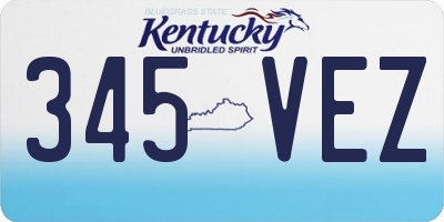 KY license plate 345VEZ