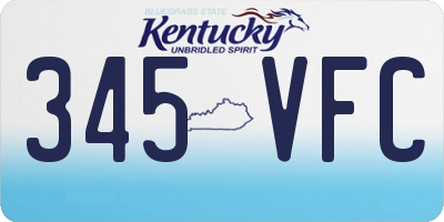 KY license plate 345VFC