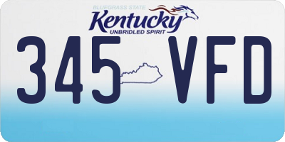 KY license plate 345VFD