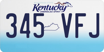 KY license plate 345VFJ
