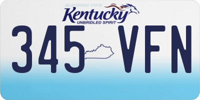 KY license plate 345VFN