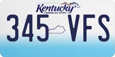 KY license plate 345VFS
