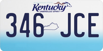 KY license plate 346JCE