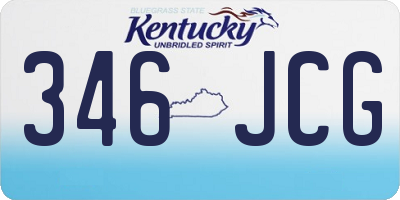 KY license plate 346JCG