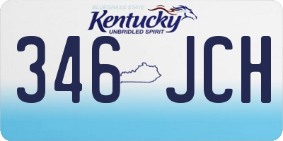 KY license plate 346JCH