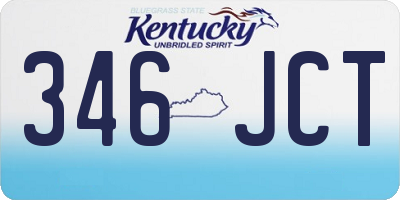 KY license plate 346JCT