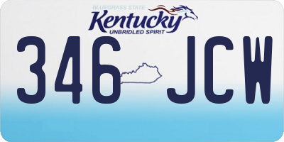 KY license plate 346JCW