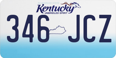 KY license plate 346JCZ