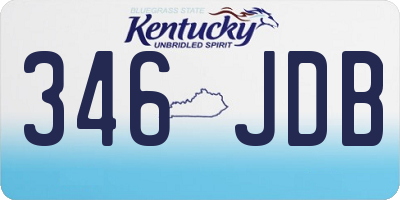 KY license plate 346JDB