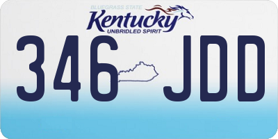 KY license plate 346JDD