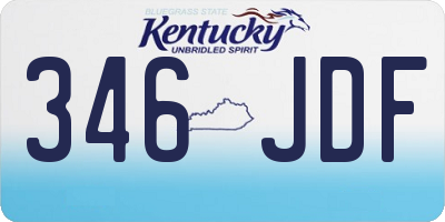 KY license plate 346JDF