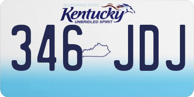 KY license plate 346JDJ