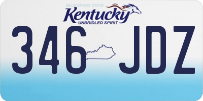 KY license plate 346JDZ