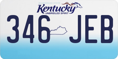 KY license plate 346JEB