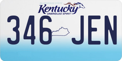 KY license plate 346JEN