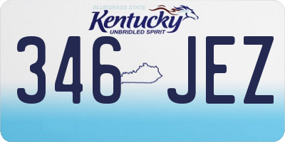 KY license plate 346JEZ