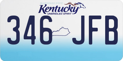 KY license plate 346JFB