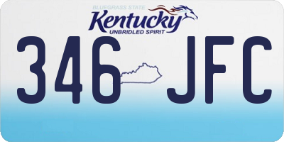KY license plate 346JFC