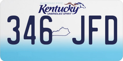 KY license plate 346JFD