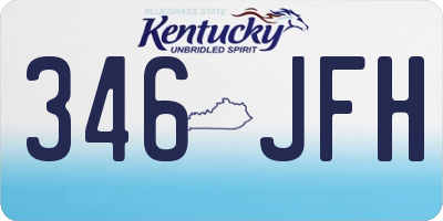 KY license plate 346JFH