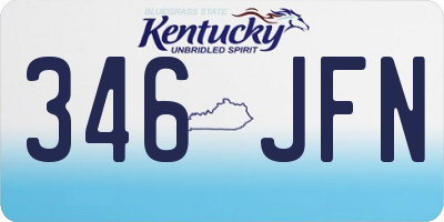 KY license plate 346JFN