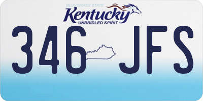 KY license plate 346JFS
