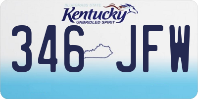 KY license plate 346JFW