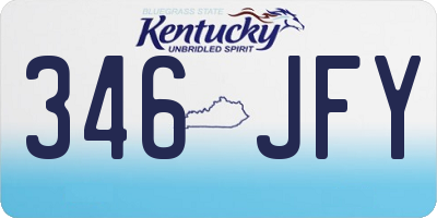 KY license plate 346JFY