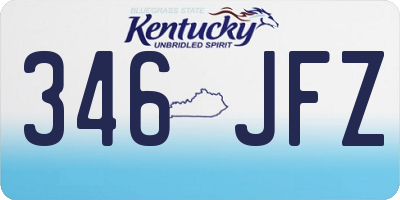KY license plate 346JFZ