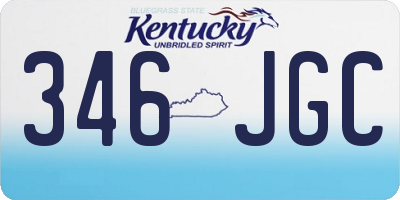 KY license plate 346JGC