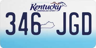 KY license plate 346JGD