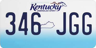KY license plate 346JGG