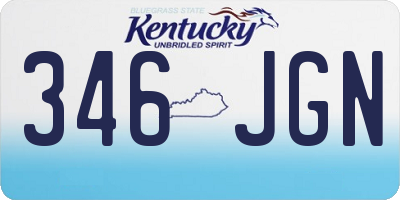 KY license plate 346JGN