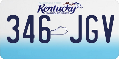 KY license plate 346JGV