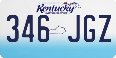KY license plate 346JGZ