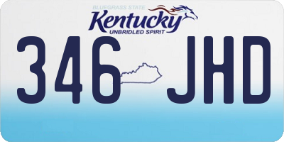 KY license plate 346JHD
