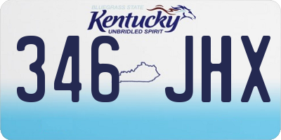 KY license plate 346JHX