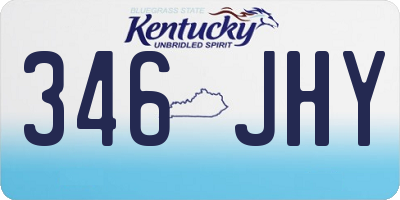KY license plate 346JHY