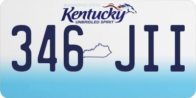 KY license plate 346JII