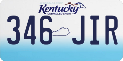 KY license plate 346JIR