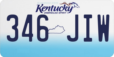KY license plate 346JIW