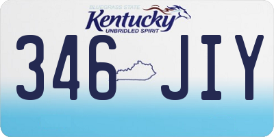 KY license plate 346JIY